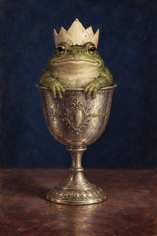 Frog King Silver Goblet