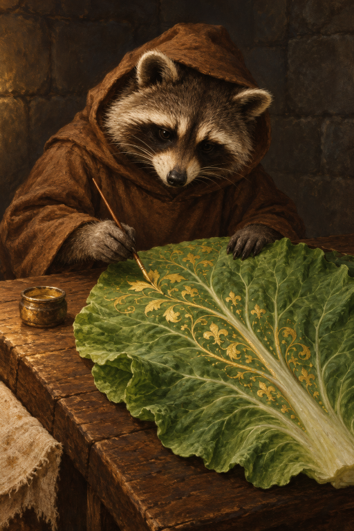 Raccoon Monk Cabbage