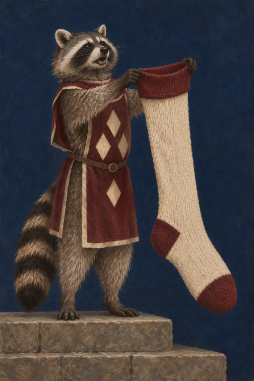 Raccoon Knight Sock