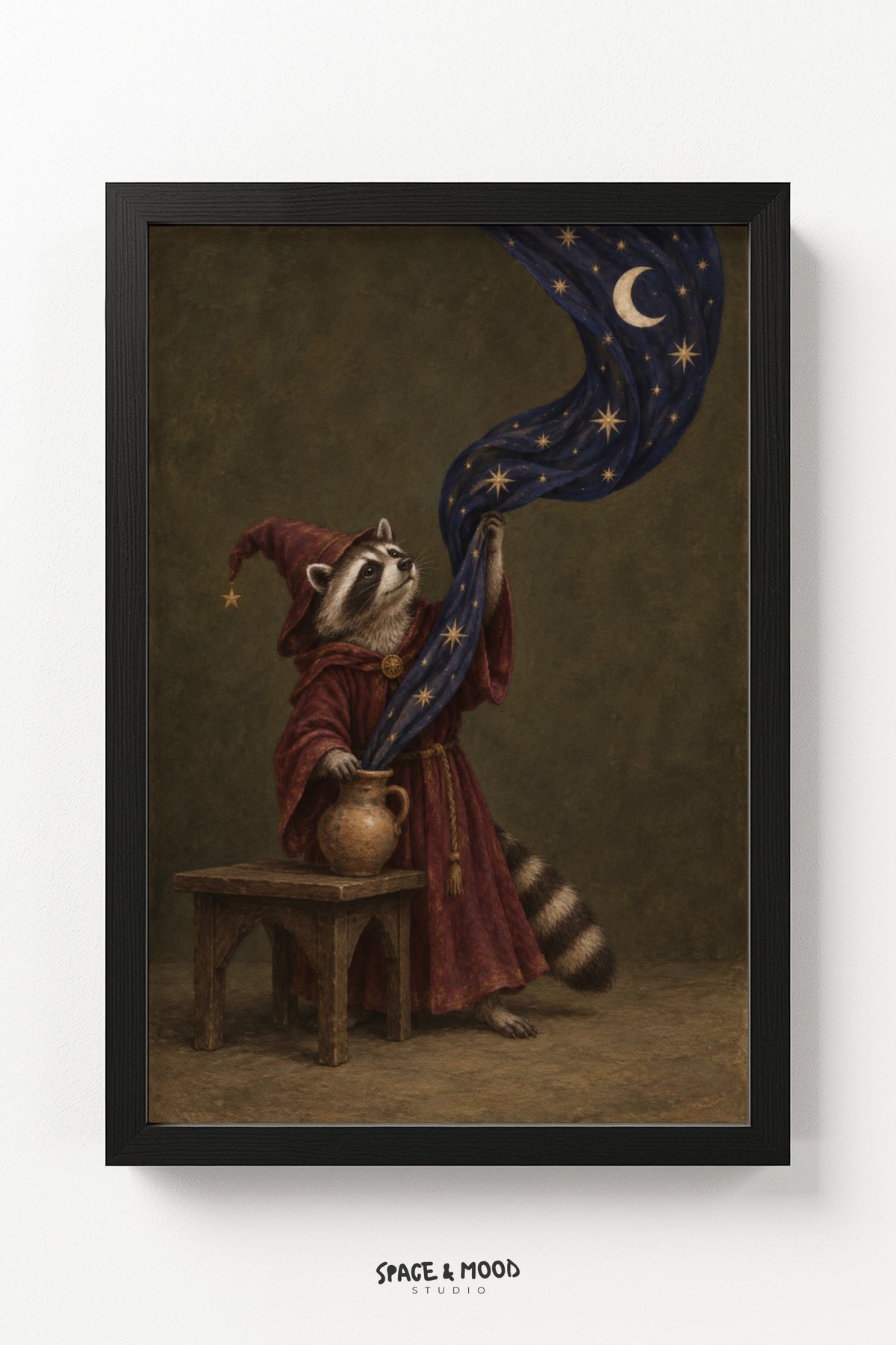 Raccoon Jester Night Sky
