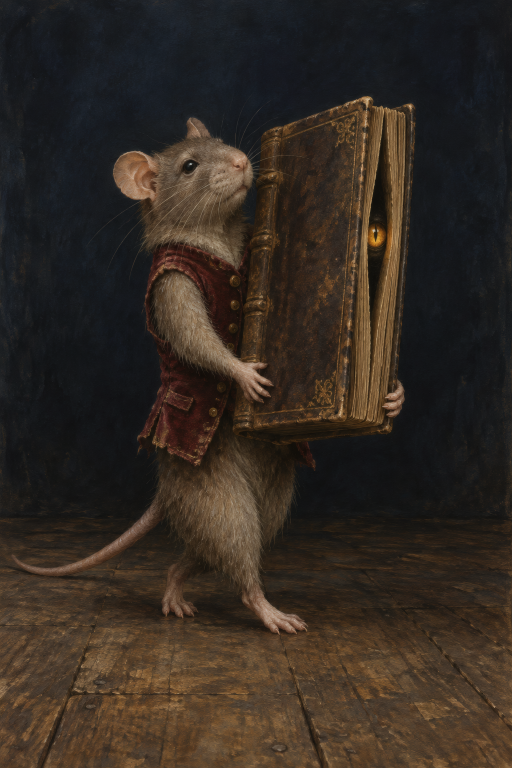 Mouse Carrying Book