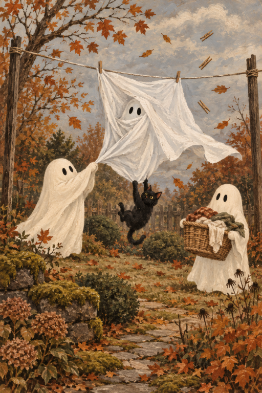 Ghosts Laundry Line