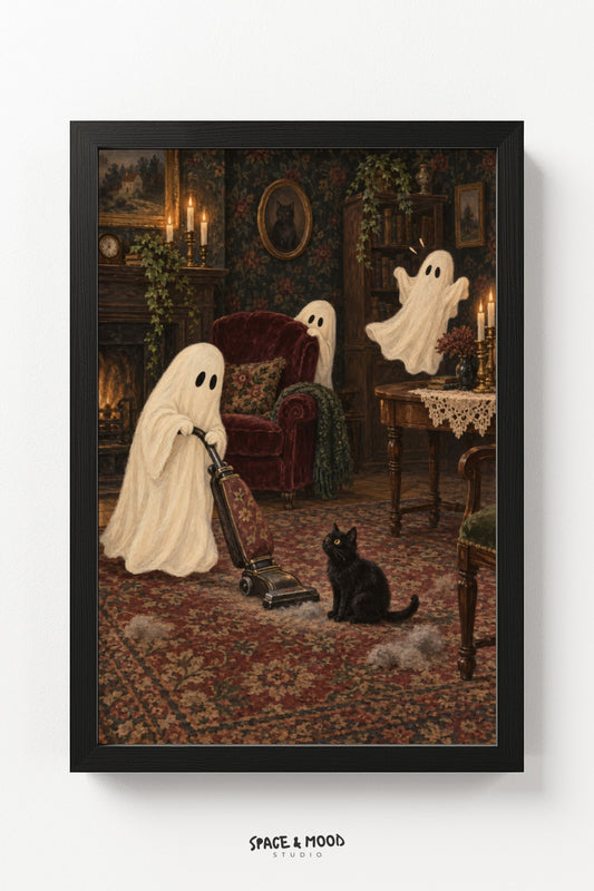 Ghosts Vacuuming Parlor