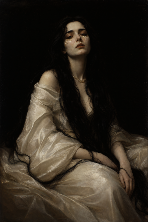 Dark Haired Woman Repose