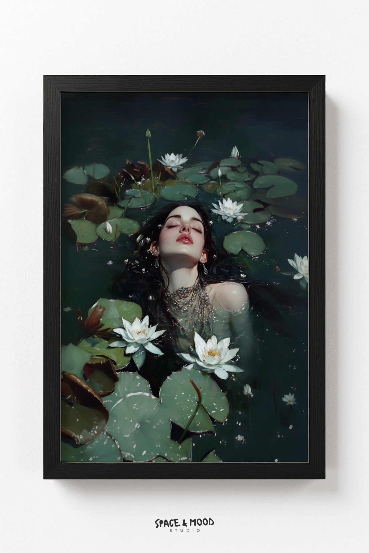 Jeweled Woman in a Quiet Lily Pond