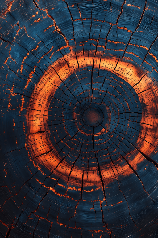 Blue and Copper Tree Rings